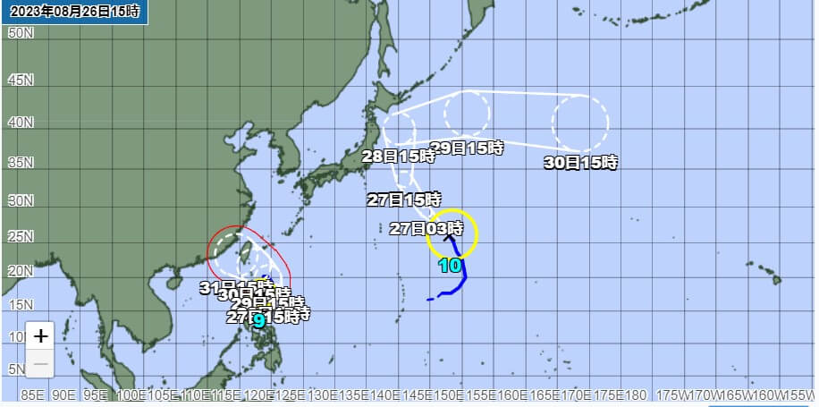 ８月26日気象庁台風予報